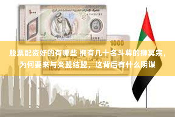 股票配资好的有哪些 拥有几十名斗尊的狮冥宗，为何要来与炎盟结盟，这背后有什么阴谋