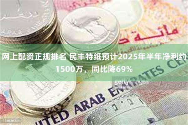 网上配资正规排名 民丰特纸预计2025年半年净利约1500万，同比降69%