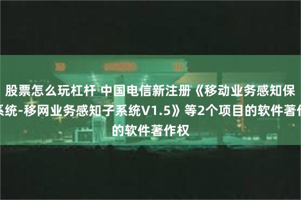 股票怎么玩杠杆 中国电信新注册《移动业务感知保障系统-移网业务感知子系统V1.5》等2个项目的软件著作权